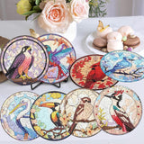 croshom 8 PCS Birds Diamond Art Coasters Diamond Painting Coasters Kits with Holder, Birds DIY Coasters for Adult Beginners, Diamond Art Crafts Supplies