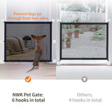 NWK Magic Dog Gate for Stairs Pet Gate for The House Providing a Safe Enclosure for Pets to Play and Rest, 6 Hooks Design (30'' X 43'')