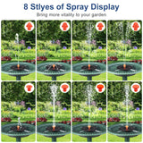 VOROSY 3.5W Solar Fountain, Upgrade Solar Water Fountain Pump Outdoor,Solar Bird Bath Fountains with 4 Fixed Rods & 8 Orange Nozzles for Bird Bath, Garden, Pond, Pool