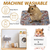 4 Pack Ultra Soft Dog Cat Bed Mat with Cute Prints Reversible Fleece Dog Crate Kennel Pad Cozy Washable Thickened Hamster Guinea Pig Pet Bed Mat for Small Animals(13 x 10 Inches,Gray)