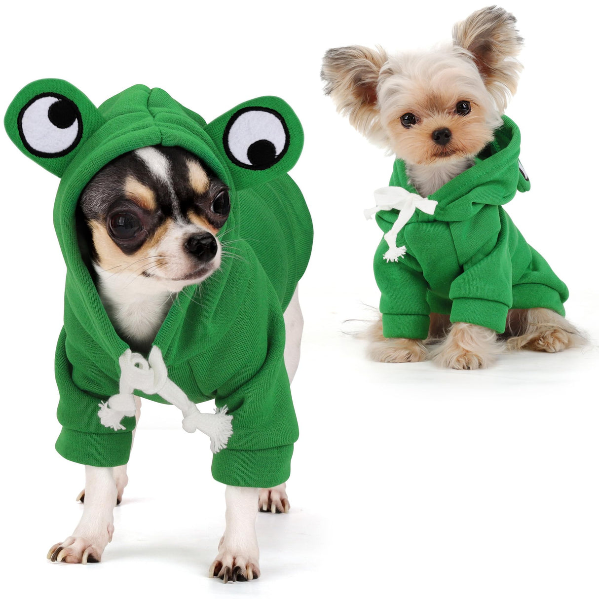 Adorable Frog Dog Hoodie with Cute Frog Eyes,Warm and Cozy Cotton Blend Sweatshirt for Small,Medium Dogs Perfect for Fall,Dog Costumes,and Cosplay Parties,Pet Outfit for All Occasions.Green XXL