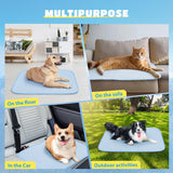 Nobleza Dog Cooling Pad, Durable Dog Chill Bed Leakproof Pet Cooling Mat Scratch-Resistant Design for Medium Dogs Cats Puppy in Hot Summer, Blue
