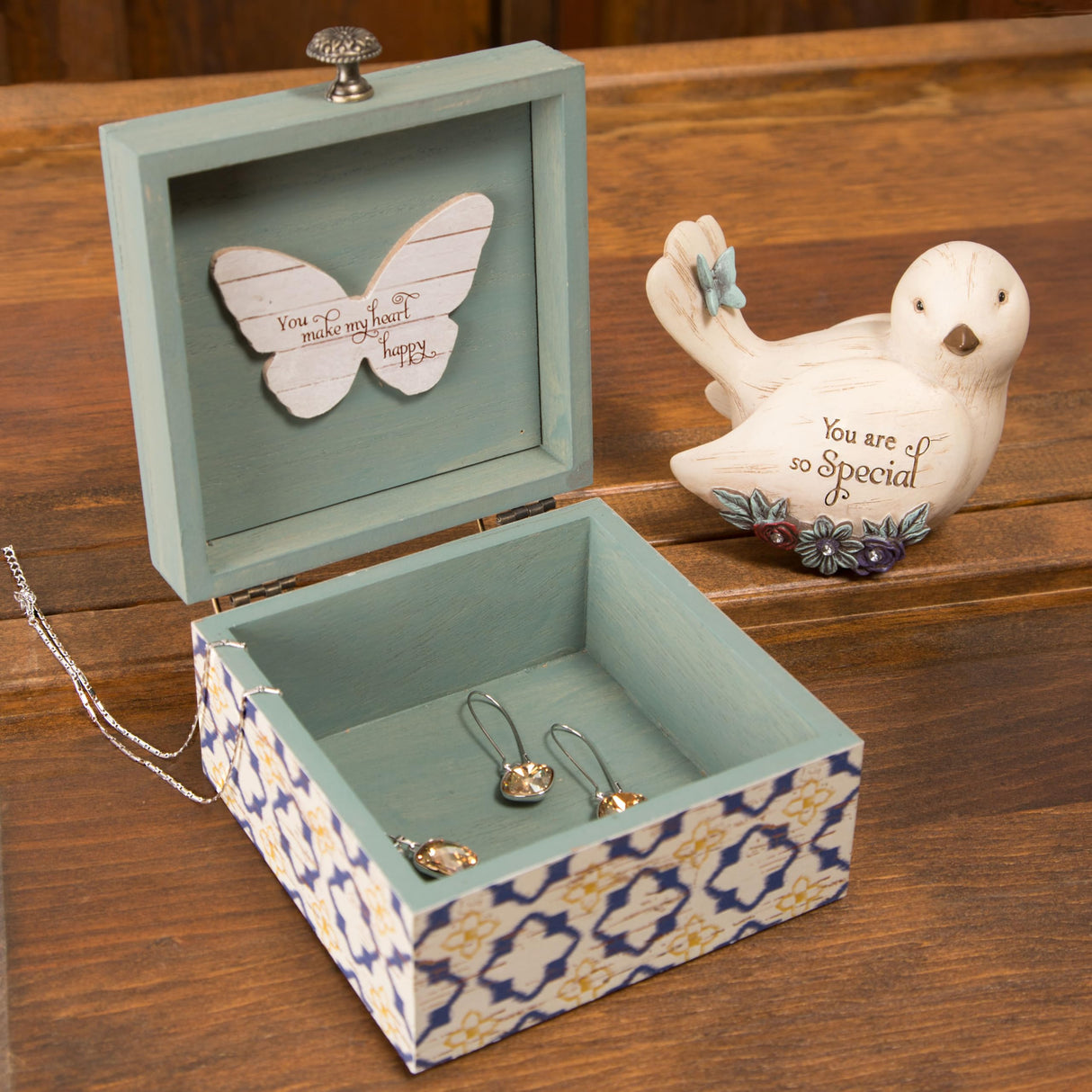 Pavilion Gift Company 41105 Decorative Special Floral Bird Figurine 3.5 Inch