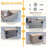 PINVNBY Parakeet Nesting Box Bird House for Cage Wood Mating Box Bird Breeding Box for Lovebirds, Cockatoo, Budgie, Finch, Canary Small and Medium Sized Birds (M:7.9 * 4.7 * 4.7 inch)