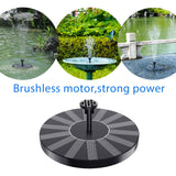 SHANCHAHUA Solar Fountain, 1.5W Solar Bird Bath Fountains Pump Floating Solar Powered Water Fountain with 6 Nozzles and Fixer, Solar Fountain for Bird Bath, Outdoors, Garden, Pond, Pool