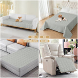 ZNSAYOTX Ultimate Cozy Blankets (82"x82") 100% Waterproof Bed Mat Blanket for Dog Pets, Couch Sofa Protector with Non-Slip Back Washable Durable, Pee Scratch Proof Easy to Clean (Light Grey)