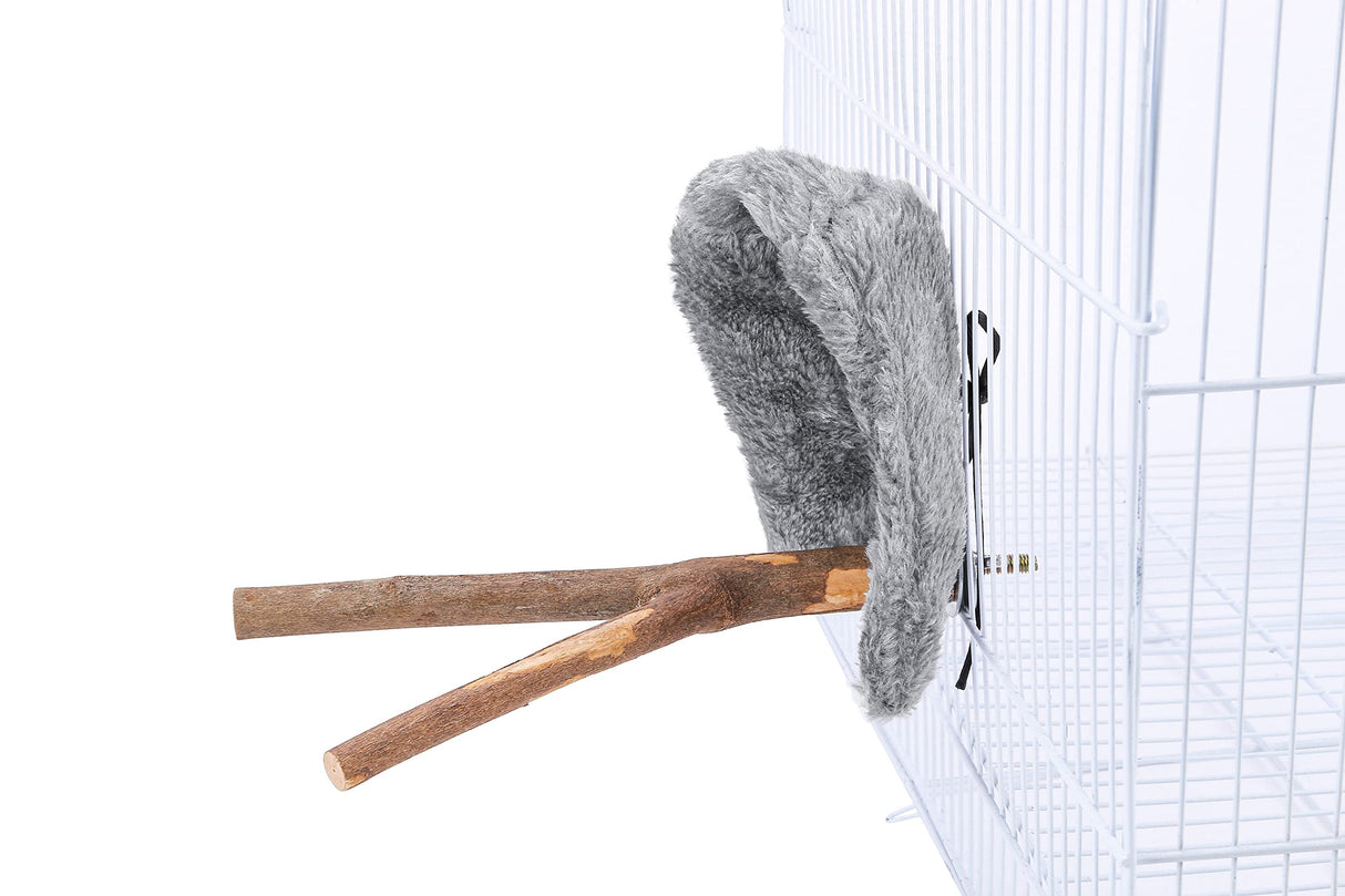 Mogoko Comfort Corner Fleece Bird Blanket,Cuddle Nest Hanging Toy,Parrot Cage Snuggle Hut Warm Plush Bedding,Small Animals Shelter Plush Bedding for Parakeet Cockatiel Pigeon (Size L)