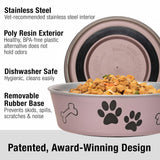 Loving Pets Bella Dog Bowls- Stainless Steel Dog & Cat Bowls - Spill Proof Dog Food Bowl, Cat Bowl, Puppy Essentials & Pet Supplies Great for Home & Travel (X-Large 65-100lbs, Grape)