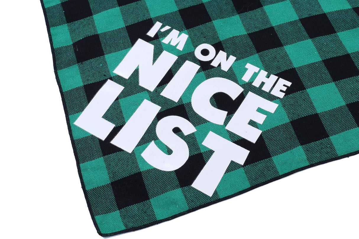 2 Pack Dog Christmas Bandanas for Puppy Cat,Plaid Christmas Scarf for Dogs