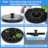 AUTGA Solar Fountain, Floating Solar Powered Water Fountain Pump for Bird Bath, Garden, Pond, Pool, Outdoor (1W)