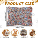 4 Pack Ultra Soft Dog Cat Bed Mat with Cute Prints Reversible Fleece Dog Crate Kennel Pad Cozy Washable Thickened Hamster Guinea Pig Pet Bed Mat for Small Animals(13 x 10 Inches,Gray)
