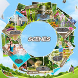 Yzert Solar Fountain Coffee Flower, 2025 Upgrade Floating Solar Water Fountain Pump with 4 Fixers & 7 Nozzles for Bird Baths, Ponds, Pools, Gardens, Patios, Outdoors&Flower Pots