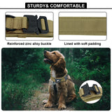 Tactical AirTag Dog Collar Leash Set - Heavy Duty, Adjustable GPS Collar Compatible with Apple AirTag, with Holder & Control Handle for Medium/Large Dogs [ Brown, M ]