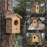 NATUREYLWL Hummingbird House for Outside Hanging, Mini Wood Birdhouse specifically for Hummingbird, Small Bird Nesting Box with Perch, Weather-resistant outdoor birdhouse, Dimensions:3.3*4.1*5.9 inch
