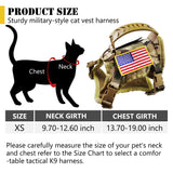 Tactical Cat Harness and Leash for Walking Escape Proof, Adjustable Military K9 Pet Vest Harness Easy Control for Large Cat, Puppy and Small Dog (Camo)