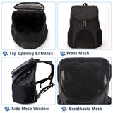 Dog Carrier Backpack Breathable for Small Pets/Cats/Puppies, Pet Carrier Bag with Mesh Ventilation, Safety Features and Cushion Back Support, for Traveling, Hiking, Camping, Walking & Outdoor, Black