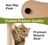 Mewoo Cat Scratching Post & Bed - 2-in-1 Small Cat Tower With Sisal Scratcher And Ball Track Toys Green, Medium