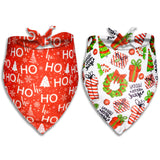 2 Pack Christmas Dog Bandana, Holiday Cat Bandana Flower and Christmas Tree for Small Medium Large Dogs Puppies Pets