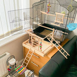 YHNTGB 5pcs Wooden Bird Ladder for Parrots Cage 5 Basic Sizes Perch Parakeet Climbing Toys Hanging Pet Natural Step Cockatoo Lovebirds