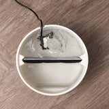 IRIS USA Cat Water Fountain, 44oz / 1.3L, Kitty Spout , Dog Fountain Water Bowl, Silent and Replaceable Charcoal Filter, White/Blue