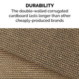 Furhaven Scratching Board w/ Catnip for Indoor Cats, Reversible - Classic Corrugated Cat Scratcher Pad - Yellow, Small
