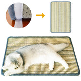 Pethave Cat Scratching Pad, 23.6 x 15.7inch Sisal Scratch Mat With Velcro Tapes, Stick on Floor Pad for Wall Scratcher, Horizontal Scratcher Protect Carpets and Sofa (Striped Style)