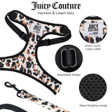 Juicy Couture Leopard Print Dog Harness and Leash Set – Adjustable Puppy Harness with Puppy Leash & Mesh Padding Dog Harness, Large