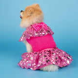 Doggy Parton Ruffle Sweater Skirt Set for Dogs - Small, Pink