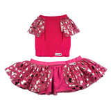 Doggy Parton Ruffle Sweater Skirt Set for Dogs - Small, Pink