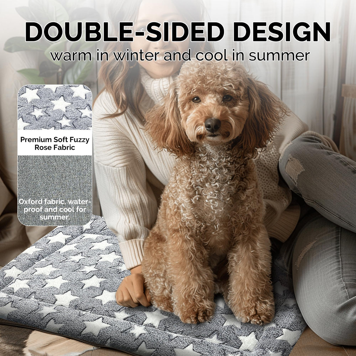 Dog Bed Mat - Comfortable Dog Kennel Pad, Multi-Purpose Dog Crate Bed & Dog Bed Mats for Dogs & Cats – Soft Dog Crate Mat & Dog Bed Crate Mat for Dog & Cat (Gray, S(24 * 18 * 1.5))