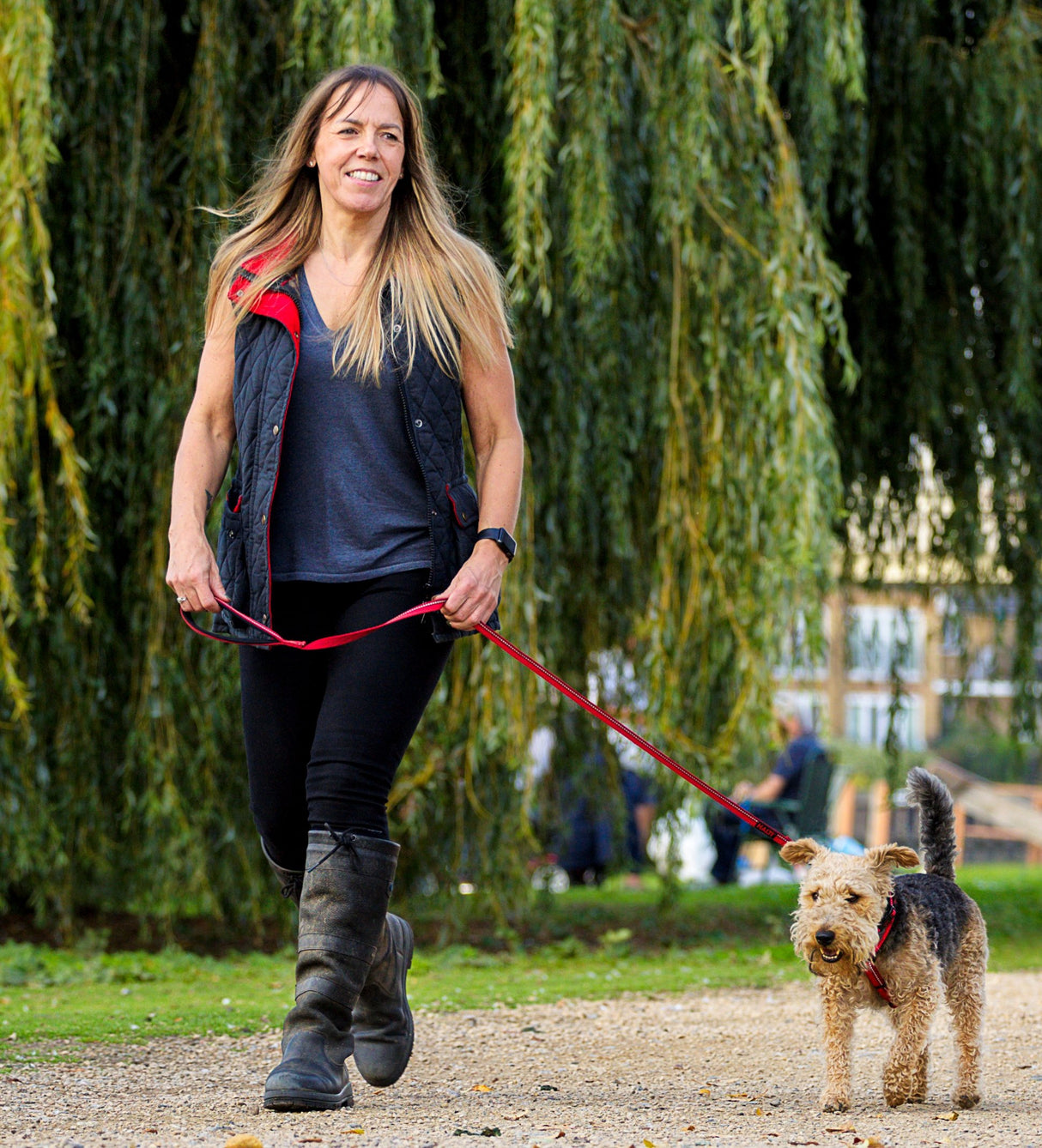 HALTI Leash for Dogs - Premium Nylon Puppy & Dog Leash, Reflective Neoprene-Padded Handle, Comfortable & Easy to Use. Suitable for Medium & Large Dogs (Size Large, Black)