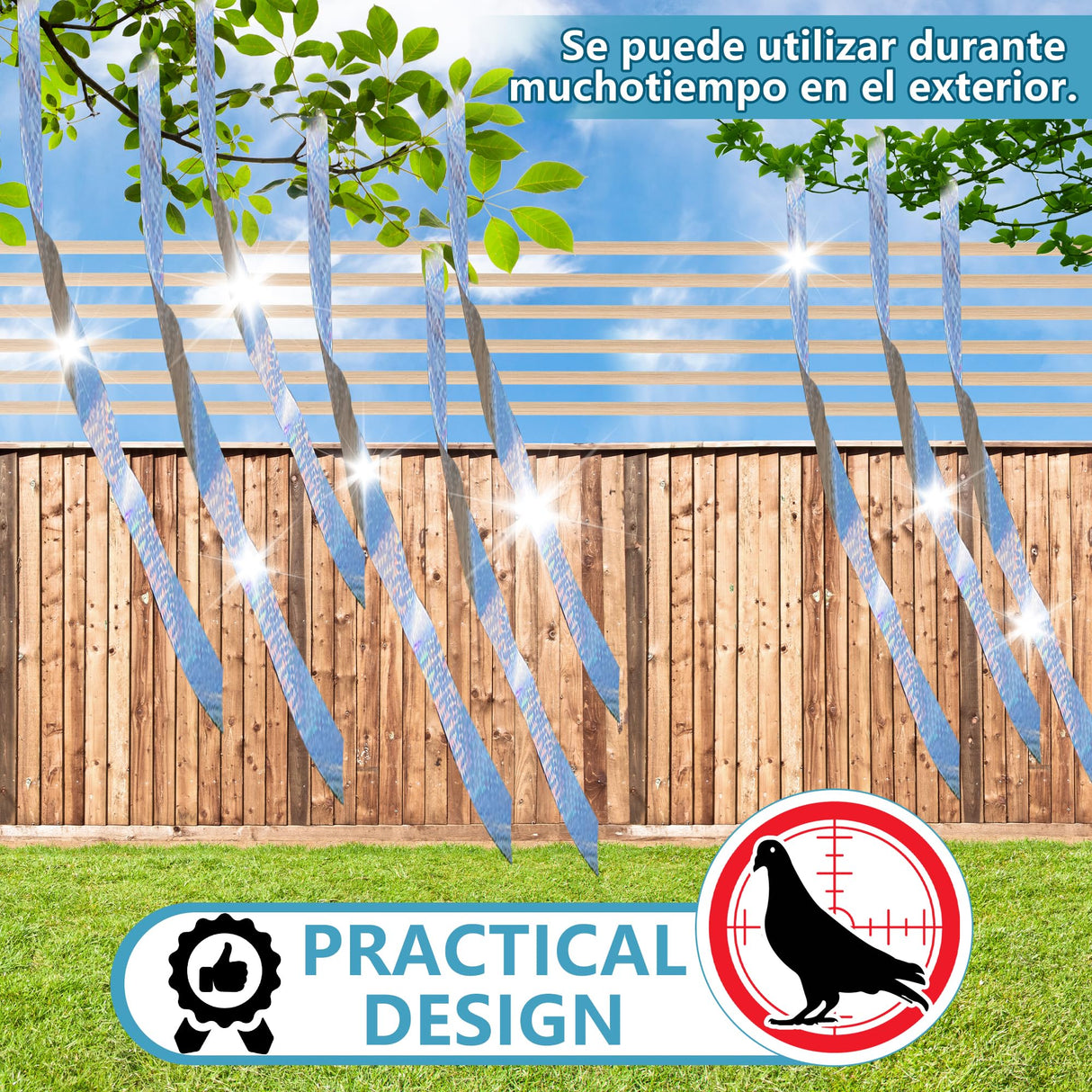 KOKMEYA Bird Scare Tapes 262FT*1 Reflective Flash Tape for Birds, Bird Scare Device Double Side Ribbon Scare Birds Away for House, Garden, Yard, Orchard, Patio, Outdoor