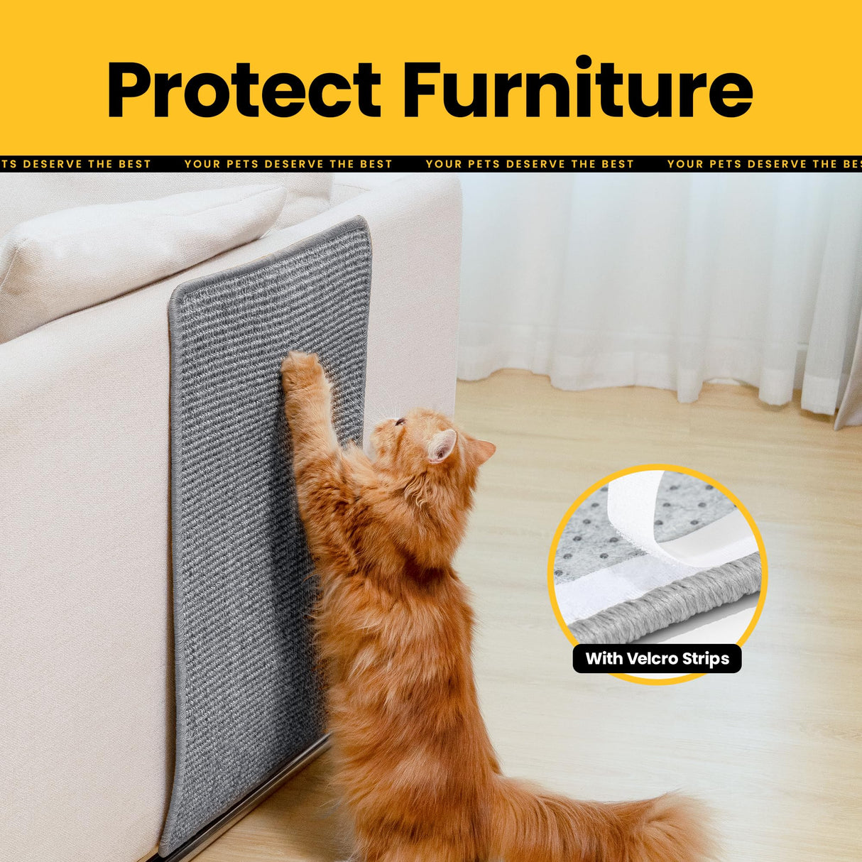 Conlun Cat Scratcher Mat,Natural Sisal Cat Scratch Pad,Horizontal Floor Cat Scratching Pads Rug for Indoor Cats Grinding Claws Nails,Cat Furniture Protector for Couch & Carpets & Sofas