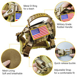 Tactical Cat Harness and Leash for Walking Escape Proof, Adjustable Military K9 Pet Vest Harness Easy Control for Large Cat, Puppy and Small Dog (Camo)