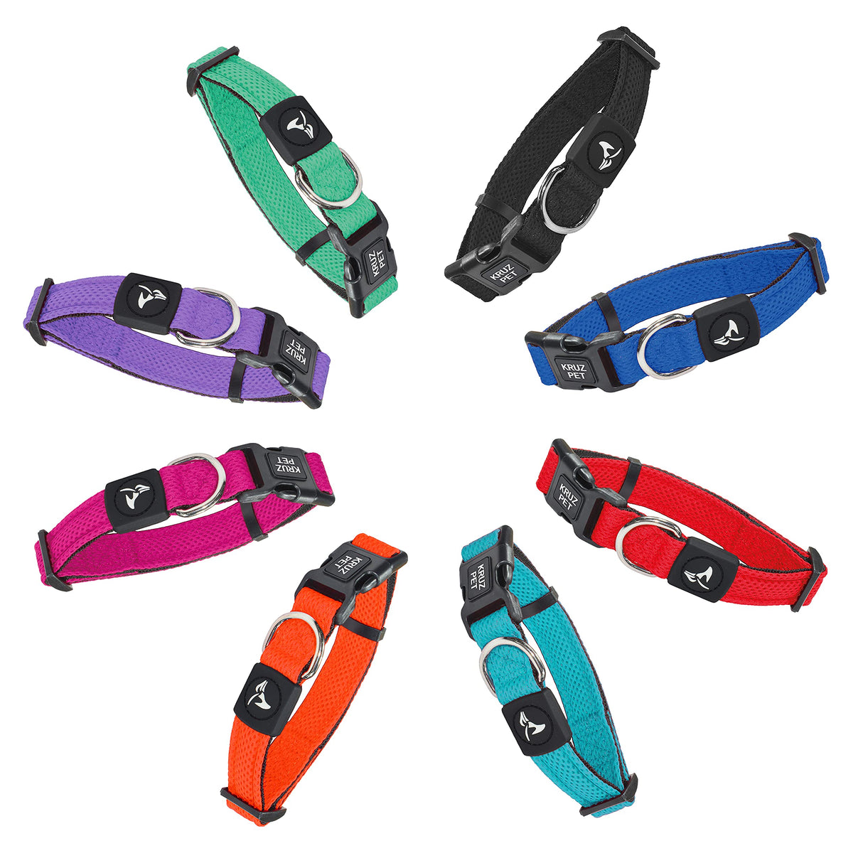 KRUZ PET Dog Collar for Small Dogs (Width- 5/8", Neck - 8"-12") Adjustable Pet Neck Band with Comfortable Soft Padding, Lifetime Durability, Heavy-Duty O-Ring (Red, X-Small)