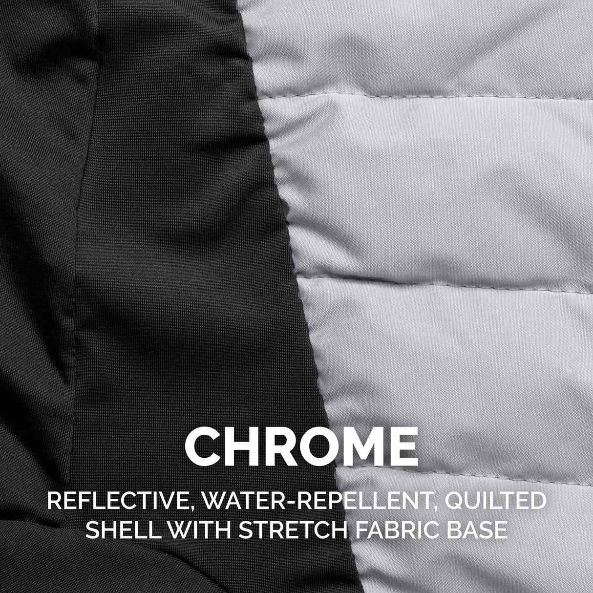 Furhaven Water-Repellent Small Dog Coat, Washable & Reflective w/ Leash Access & Stretch Fabric - Pro-Fit Active Jacket - Chrome, Small