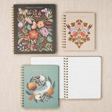 Fringe Studio Paper Cover Non-Dated Weekly Planner, "BLUE BIRD" 7" w x 8.375" h, 160 pages, Juliana Tipton Collection (878PA001FSC)