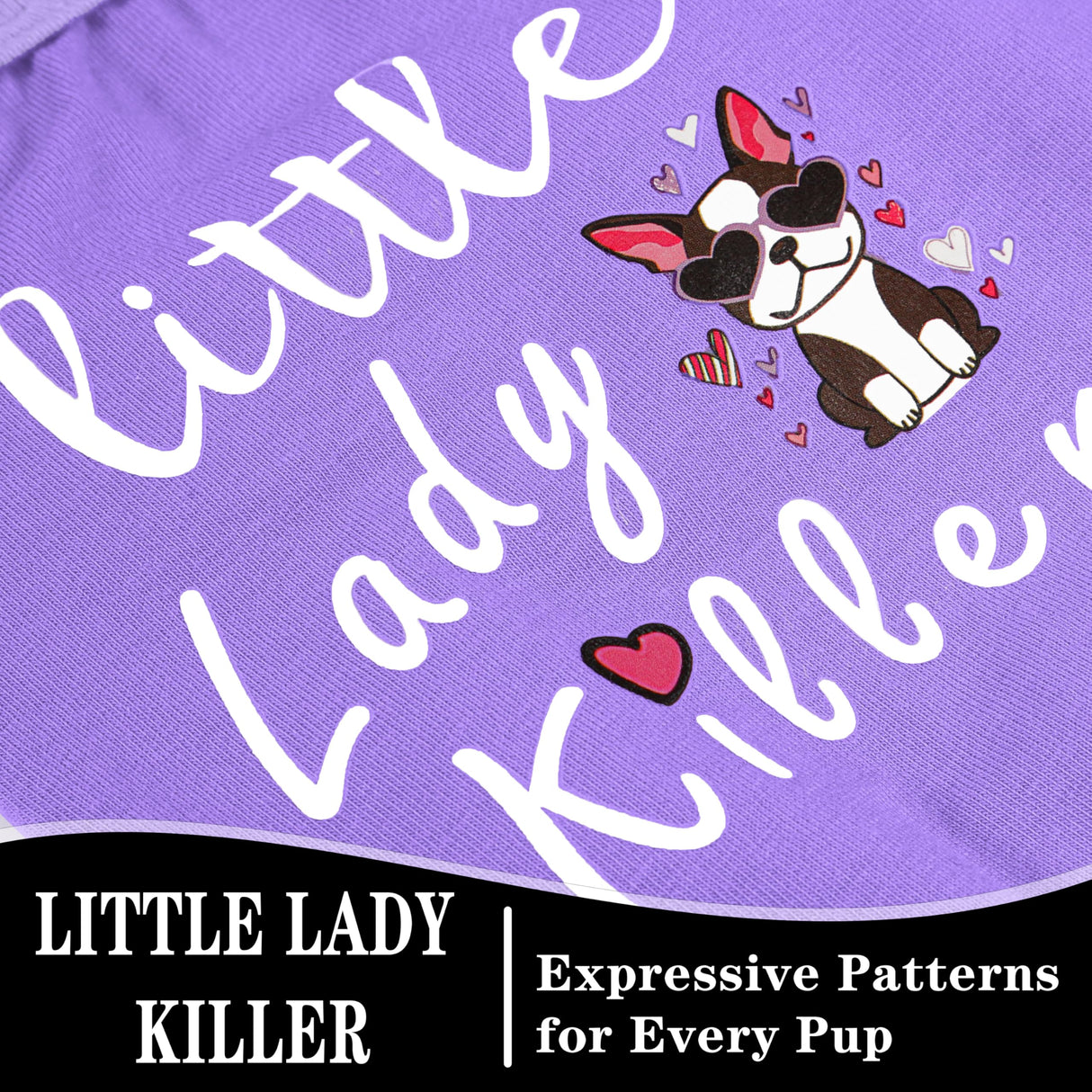 Dog Shirts - Little Lady Killer Heat Transfer Design - Lightweight, Breathable T-Shirts for Small, Medium, Large Dogs - Soft, All-Season Pet Clothes. Provides Sun Protection.Black XL