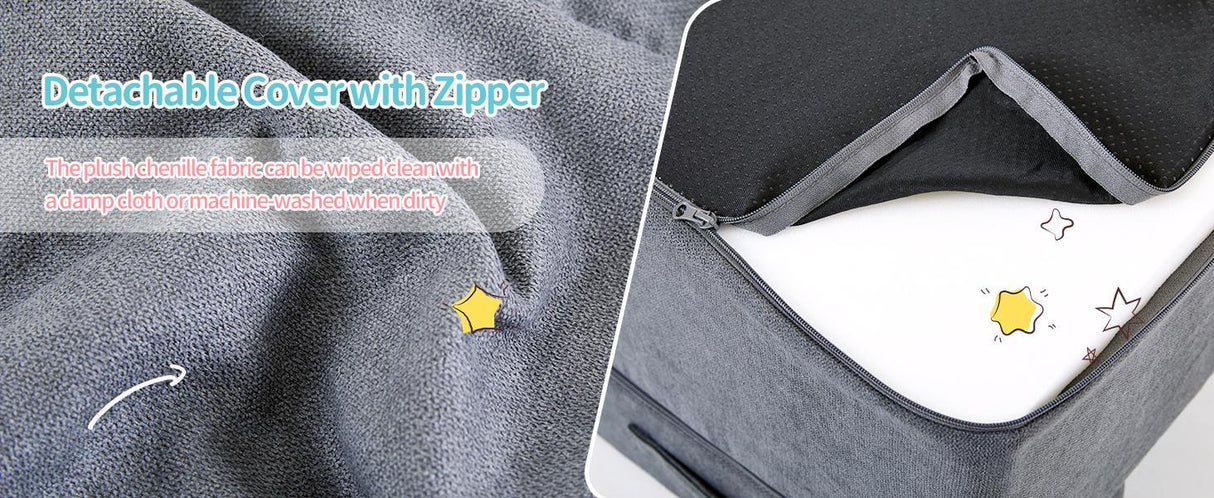 Four-step Dog Bed Indoor Non-slip Balance Pet Ramp Gray