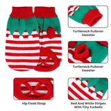 2 Patterns 4 Sizes Option-- 1Pc Pet Christmas Turtleneck Sweater Dog Cat Christmas Clothes Snowman Stripes Costume Winter Holiday Sweater For Small Medium Kitten Puppy Cats Dogs