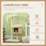 PawHut 3 Level Cat Tree With Sisal Scratching Posts  Cat Badminton Toy For Playing  Soft Cushions  Play Areas