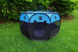 MEHONGCAN Portable Pet Playpen,Foldable Dog Playpen for Dogs and Cats,Rabbits,Pet Exercise Pet Tents Indoor Outdoor Use (S(28.7" x 28.7" x 16"), Blue)
