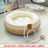Woven Summer Cat Bed with Removable Cover