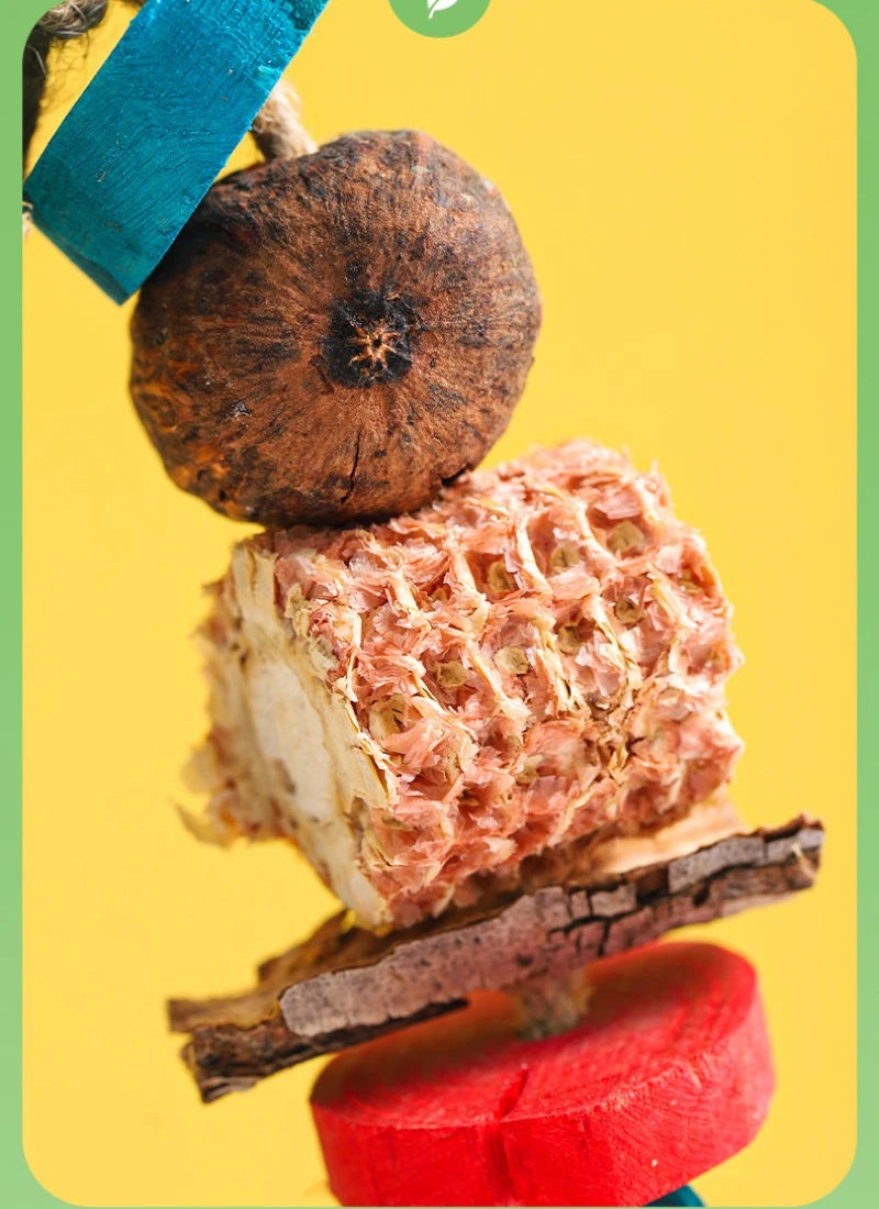 Natural Wooden Blocks Bird Chewing Toy