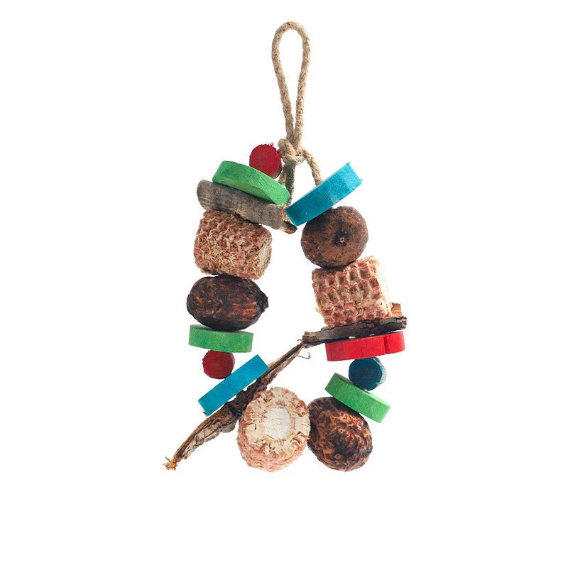 Natural Wooden Blocks Bird Chewing Toy