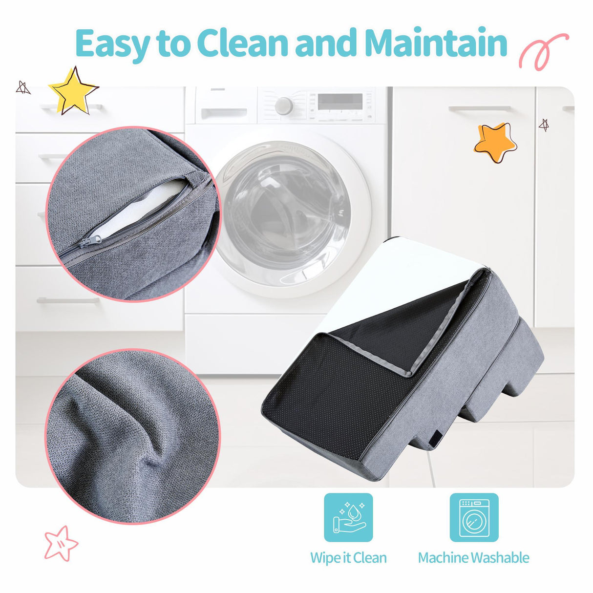 Four-step Dog Bed Indoor Non-slip Balance Pet Ramp Gray