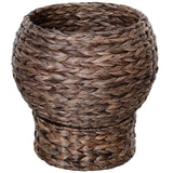 Handmade Wicker Elevated Cat Bed With Cushion Dark Brown For Kittens