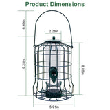 1Pc Outdoor Wild Bird Feeder Squirrel-Proof Chew-Proof Metal Hanging Seed Feeder With 4 Feeding Port For Small Songbirds