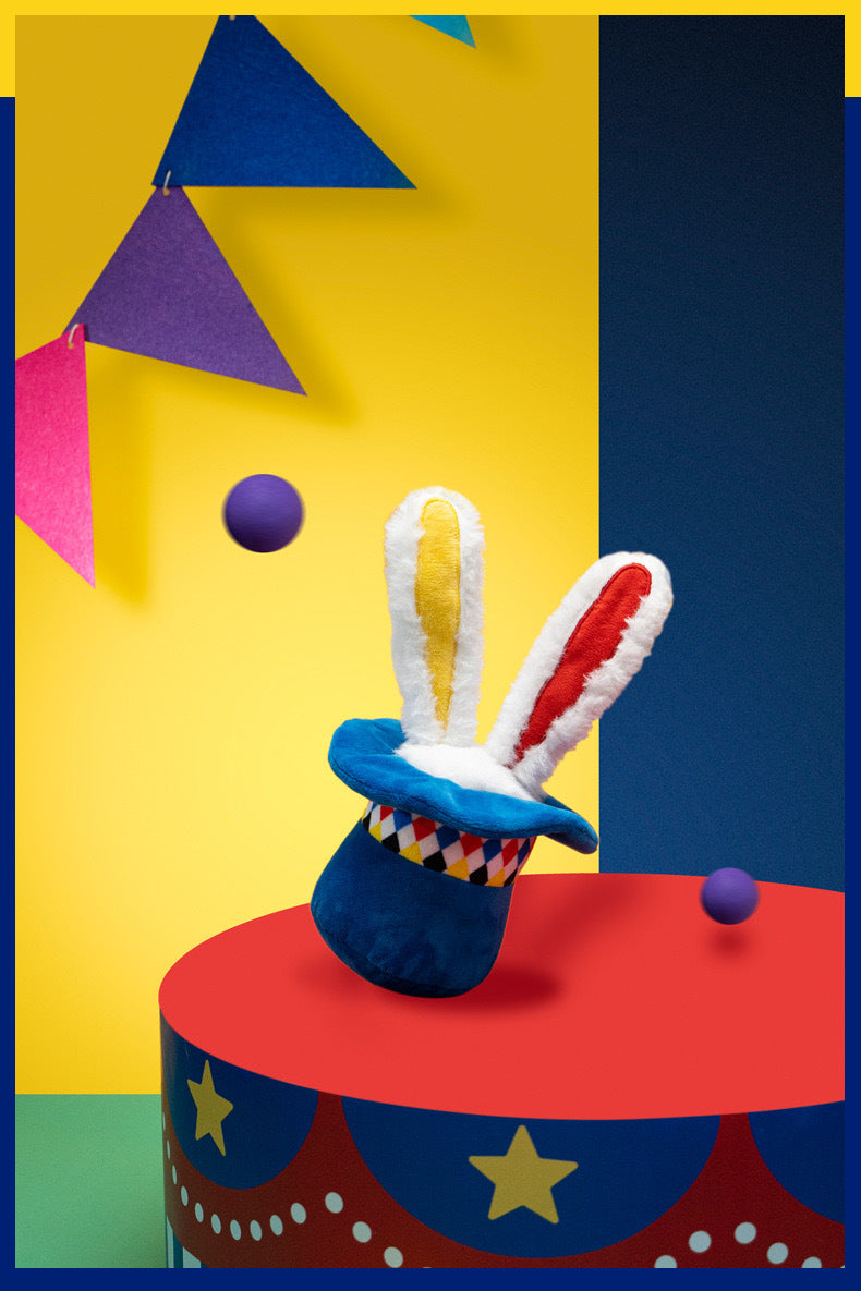 Interactive Plush Dog Toy Bundle, Clown Wobble Hammer & Bunny Squeeze Hat 2-Pack