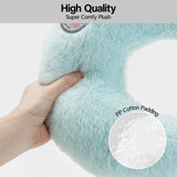 MEWOOFUN U-Shaped Orthopedic Pet Pillow - 10.6x9.8 Inch Fluffy Support For Cats & Puppies, Joint Relief & Improved Sleep Blue